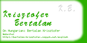 krisztofer bertalan business card